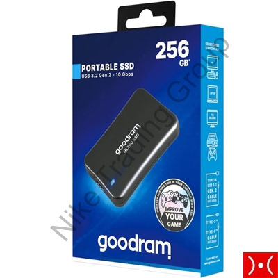 Goodram SSD esterno 256GB Black USB Type-C + A